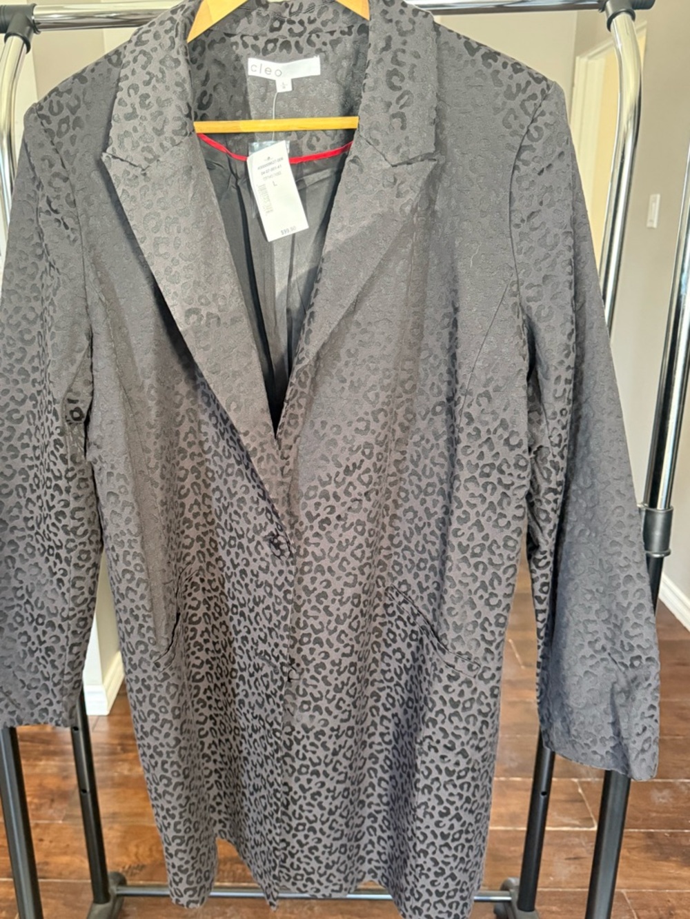 cleo Gray Leopard Jacquard Blazer